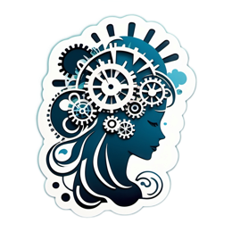 sticker gears SVG PNG design with clean design elements