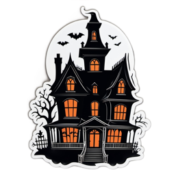 mansion bats SVG PNG design with clean design elements