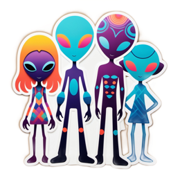 characters aliens SVG PNG design with clean design elements
