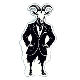 fantasy goat in suit SVG PNG design with clean design elements