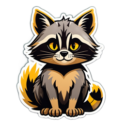 sticker raccoon SVG PNG design with clean design elements