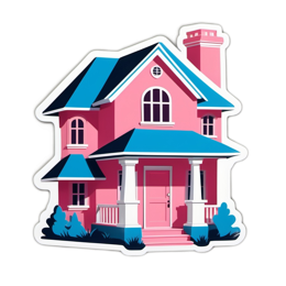 house colorful sticker SVG PNG design