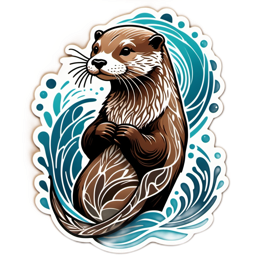 otter SVG PNG design with clean design elements