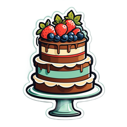 cake strawberries blueberries SVG PNG design
