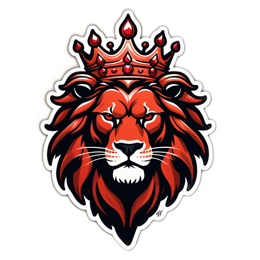 fantasy crowned lion SVG PNG design with clean design elements