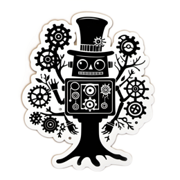 robotic SVG PNG design with clean design elements