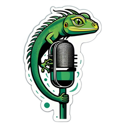 iguana microphone sticker SVG PNG design