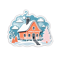winter cottage scene SVG PNG design
