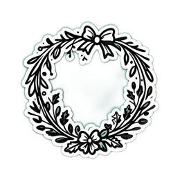 wreath blackwhite floral SVG PNG design with black and white floral elements