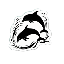 dolphins sticker SVG PNG design with clean design elements