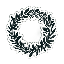 flower wreath SVG PNG design with clean design elements, black and white floral elements