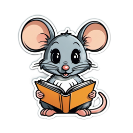 mouse reading SVG PNG design with clean design elements