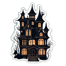 fantasy mansion SVG PNG design with clean design elements