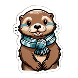 otter scarf SVG PNG design with clean design elements
