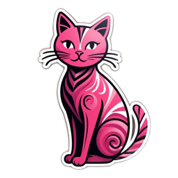 artistic feline SVG PNG design with clean design elements