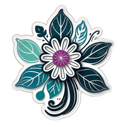 flower leaves SVG PNG design with clean design elements, purple floral elements