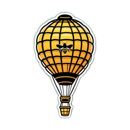 hot air balloon bee SVG PNG design with clean design elements