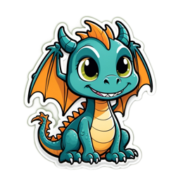 dragon cute SVG PNG design with clean design elements