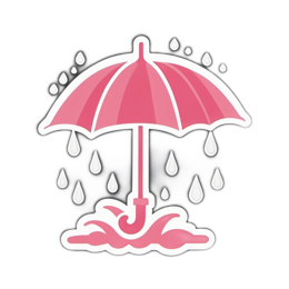 rain umbrella SVG PNG design with clean design elements