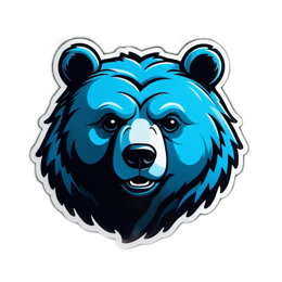 blue bear head SVG PNG design with clean design elements