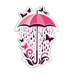 butterflies umbrella SVG PNG design