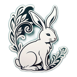 rabbit flora SVG PNG design with clean design elements