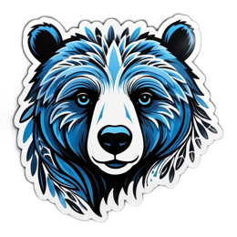 artistic bluebear SVG PNG design with clean design elements