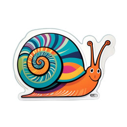 snail colorful SVG PNG design with clean design elements