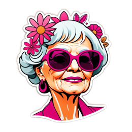 person vibrant SVG PNG design with white and pink floral elements