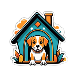 dog house cartoon SVG PNG design with clean design elements