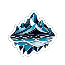 artistic mountains water SVG PNG design with clean design elements