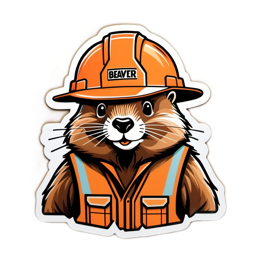 beaver construction SVG PNG design with clean design elements