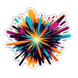 colorful explosion sticker SVG PNG design with clean design elements