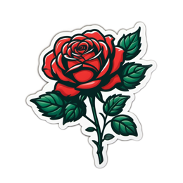 decoration sticker floral SVG PNG design with clean design elements, red and green floral elements