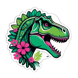 dinosaur flower SVG PNG design with clean design elements