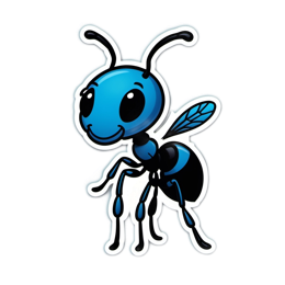 cartoon ant sticker SVG PNG design with clean design elements