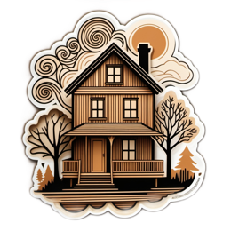 house nature SVG PNG design with clean design elements
