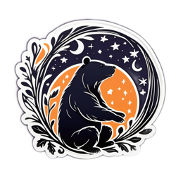 bear nightsky SVG PNG design with clean design elements