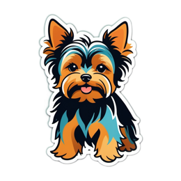 sticker yorkshireterrier SVG PNG design with clean design elements