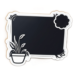 sticker blackboard plant SVG PNG design with clean design elements