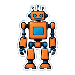 robot cartoon SVG PNG design with clean design elements