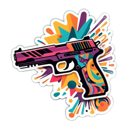 gun colorful SVG PNG design with clean design elements