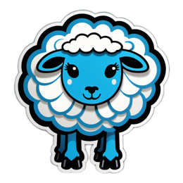 stickers blue sheep SVG PNG design with clean design elements