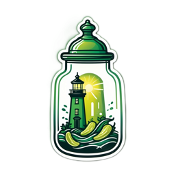 lighthouse pickles sunset SVG PNG design