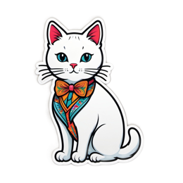sticker cat bowtie SVG PNG design
