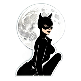 fantasy catwoman moon SVG PNG design with clean design elements
