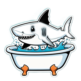shark bathtub SVG PNG design with clean design elements