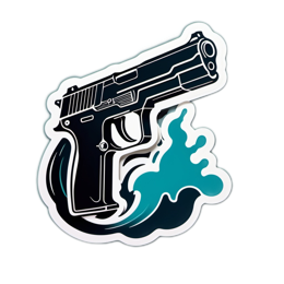 gun wave sticker SVG PNG design with clean design elements