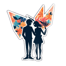 fantasy silhouette floral SVG PNG design with floral elements