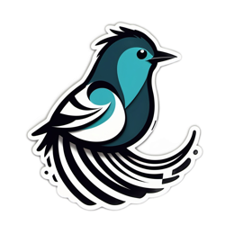 artistic bird sticker SVG PNG design with clean design elements